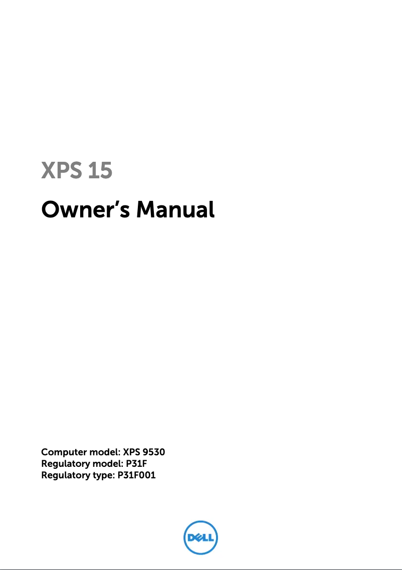 Page n°1 - Manuel utilisateur Dell XPS 15 Touch