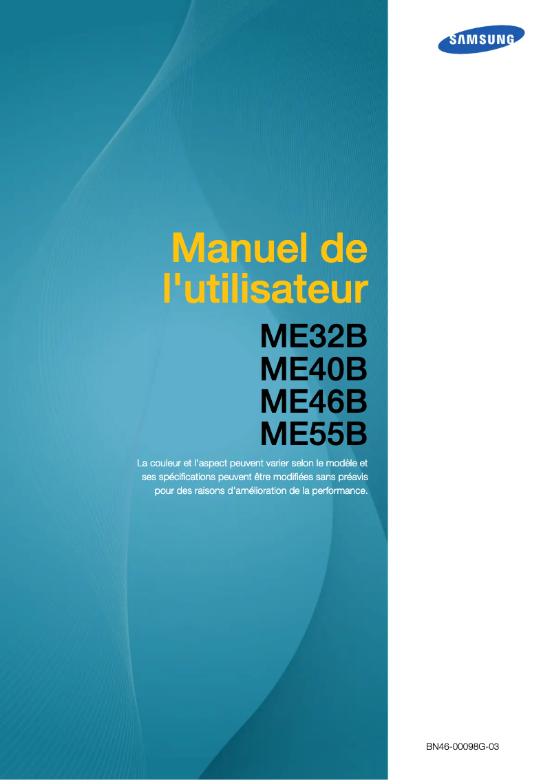 Image de la première page du manuel de l'appareil SyncMaster ME55B