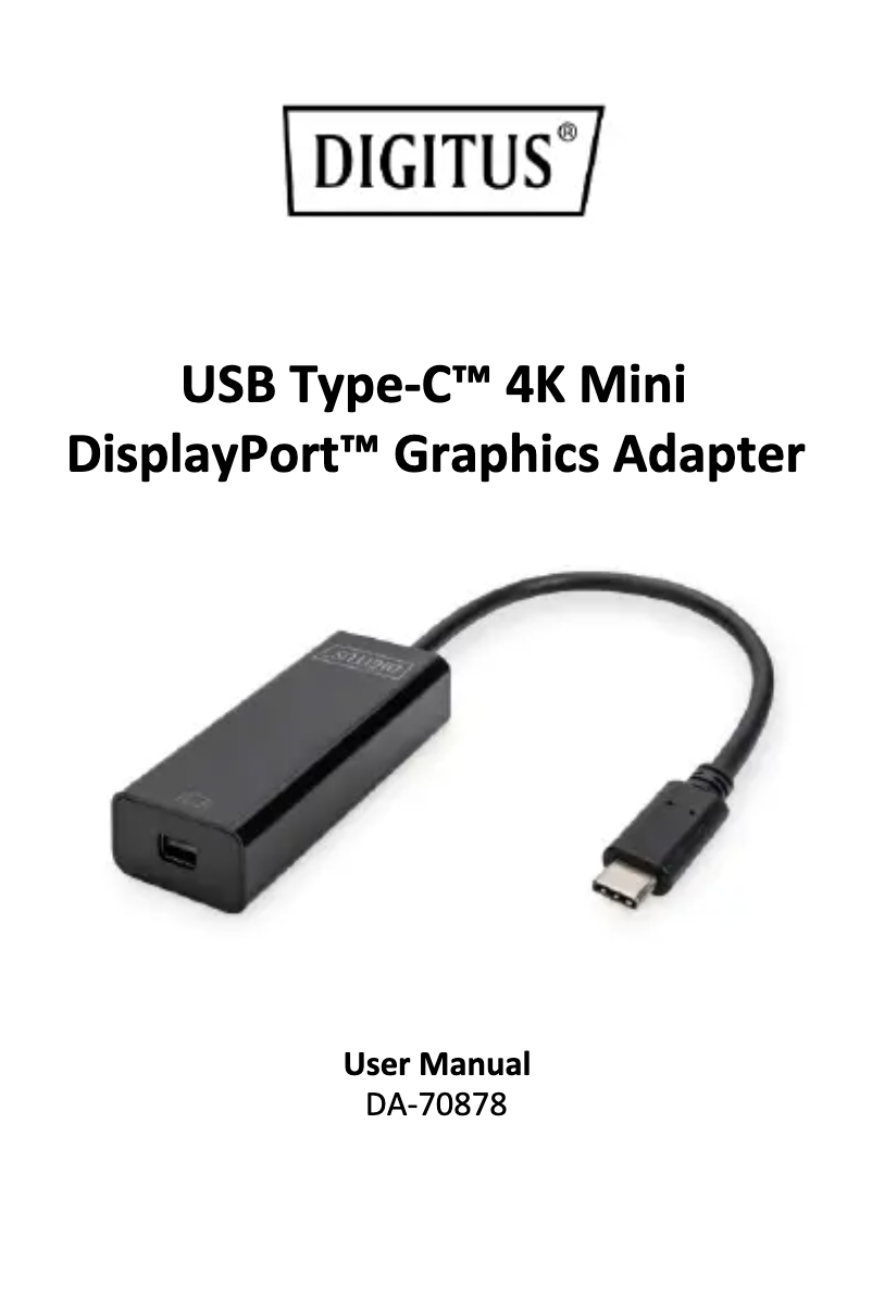 Page 1 de la notice Manuel utilisateur Digitus DA-70878