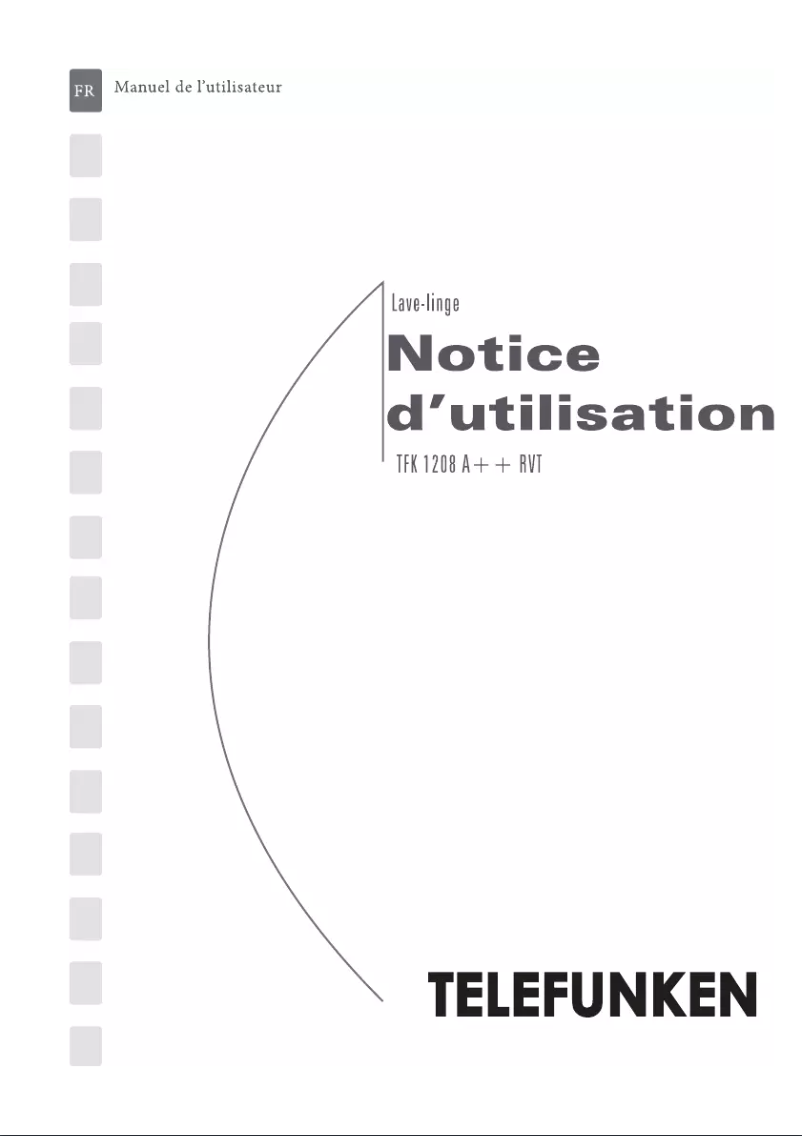 Page 1 de la notice Manuel utilisateur Telefunken TFK1208A++RVT