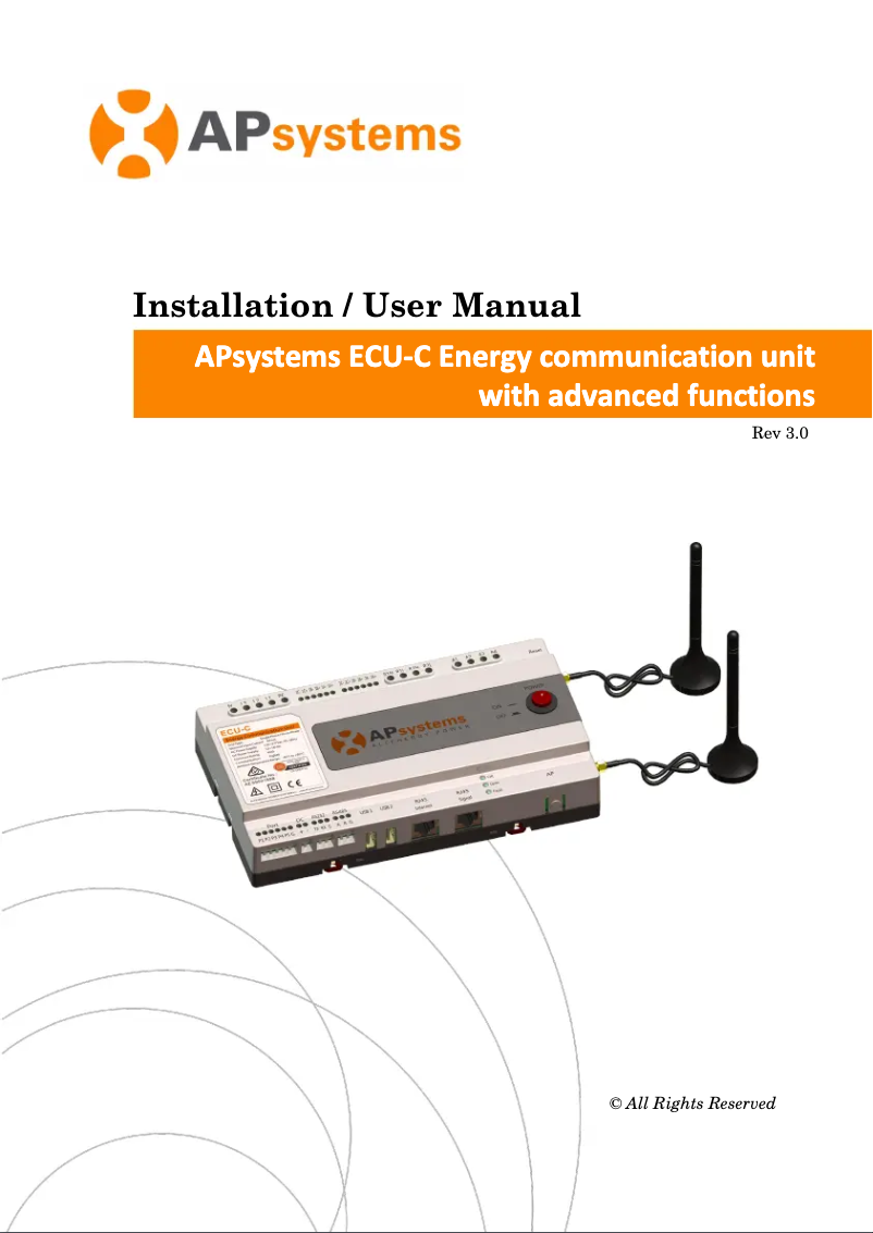 Page 1 de la notice Manuel utilisateur APsystems ECU-C