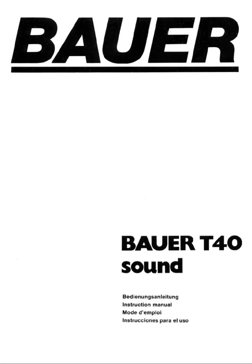Page 1 de la notice Manuel utilisateur Bauer T40 Sound