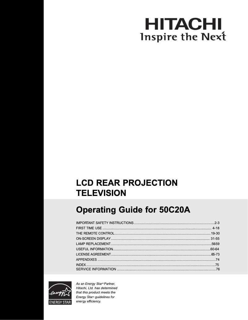 Image de la première page du manuel de l'appareil 50C20A