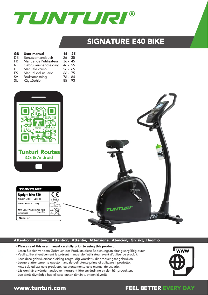 Image de la première page du manuel de l'appareil Signature E40