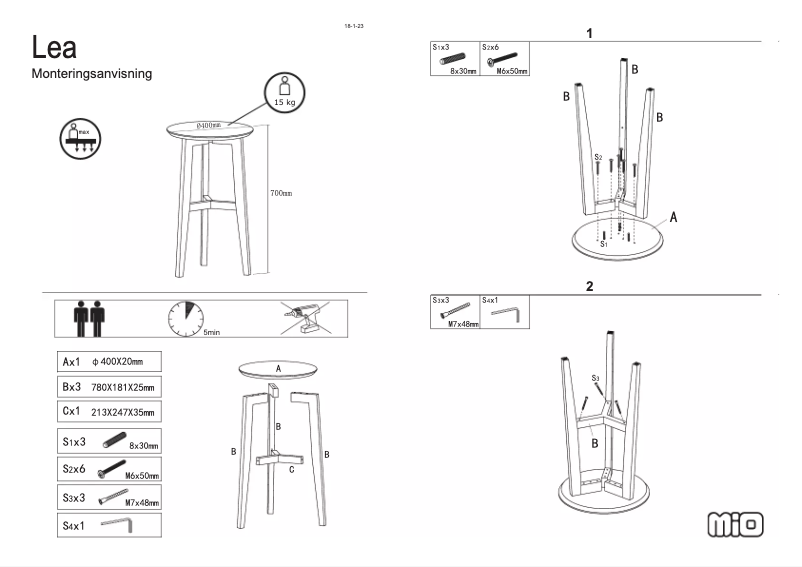 Image de la première page du manuel de l'appareil Lea