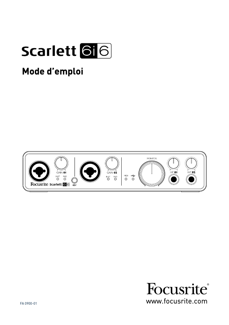 Page 1 de la notice Manuel utilisateur Focusrite Scarlett 6i6