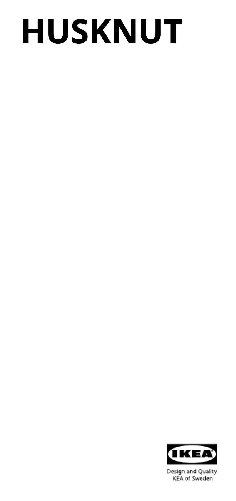 Page 1 de la notice Manuel utilisateur Ikea HUSKNUT 305.835.53