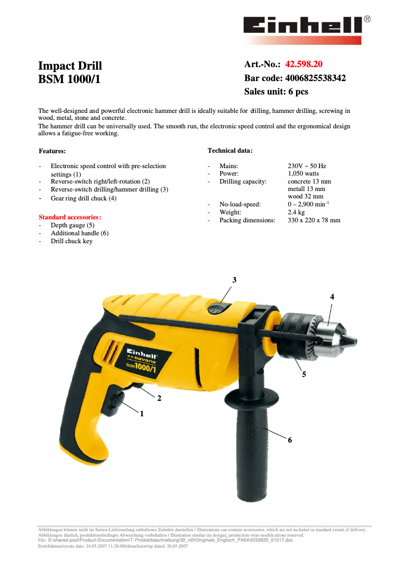 Image de la première page du manuel de l'appareil Bavaria BSM 1000/1