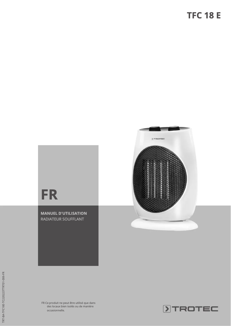 Image de la première page du manuel de l'appareil TFC 18 E