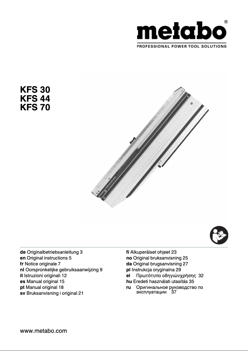 Page 1 de la notice Manuel utilisateur Metabo KFS 44