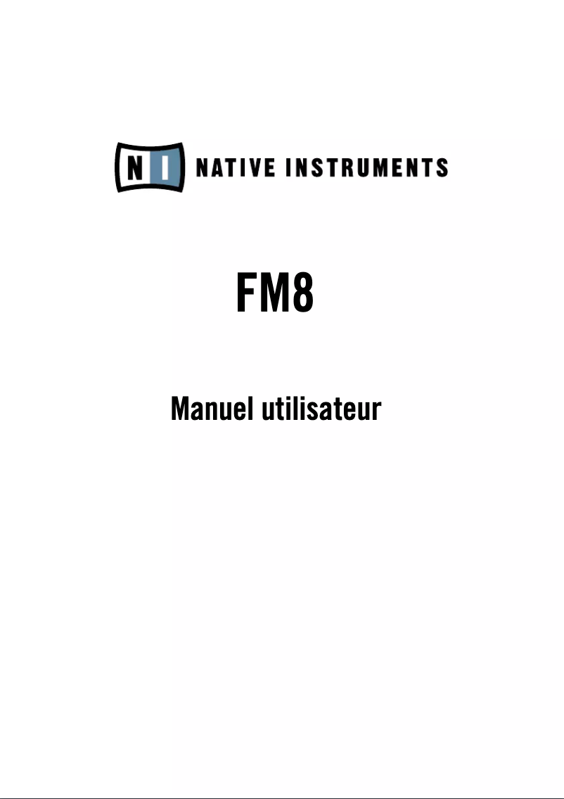 Page n°1 - Manuel utilisateur Native Instruments FM8