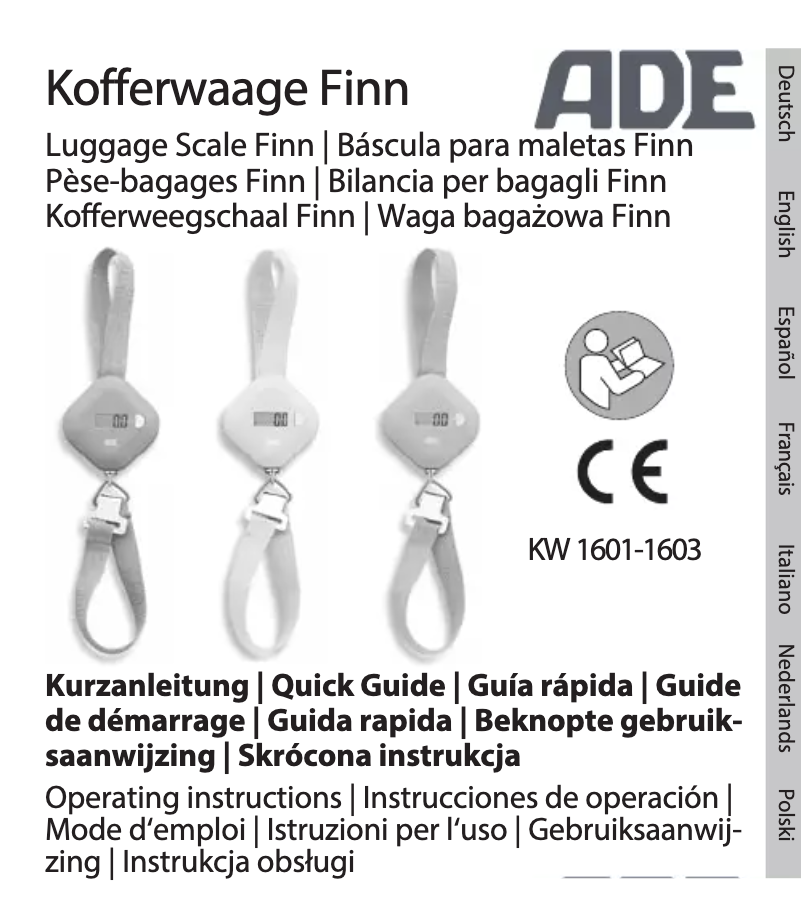 First page image of the manual for Finn KW 1603