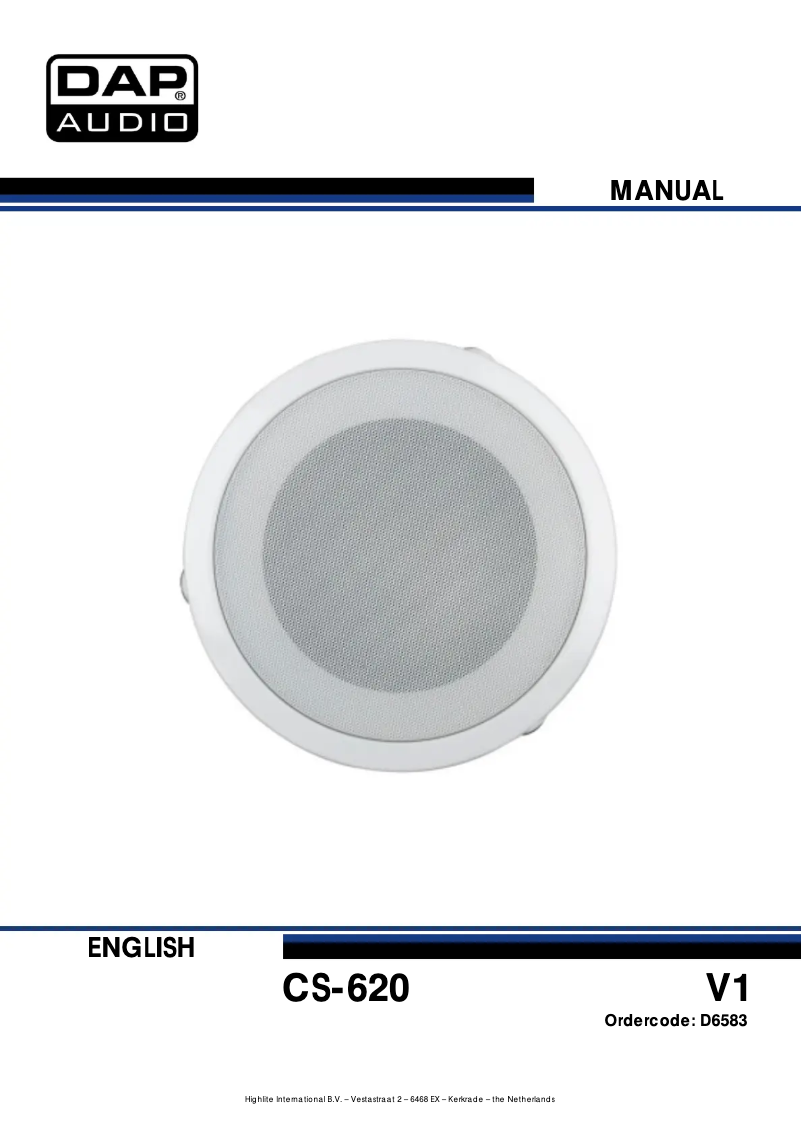 Image de la première page du manuel de l'appareil CS-620