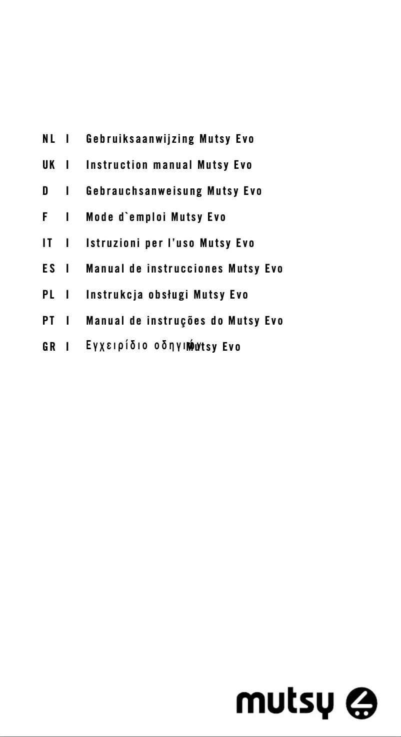 Page 1 de la notice Manuel utilisateur Mutsy Evo