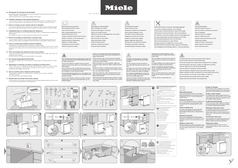 Page 1 de la notice Guide d'installation Miele G 7975 SCVi XXL AutoDos