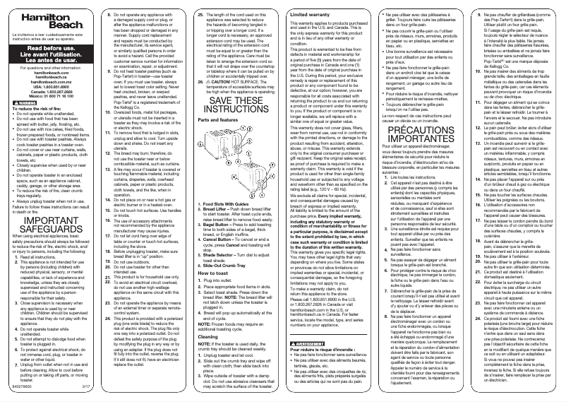 Image de la première page du manuel de l'appareil 22911