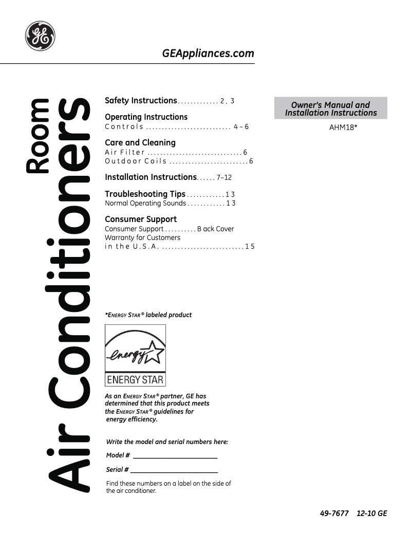 Imagen de la primera página del manual del dispositivo AHM18DP