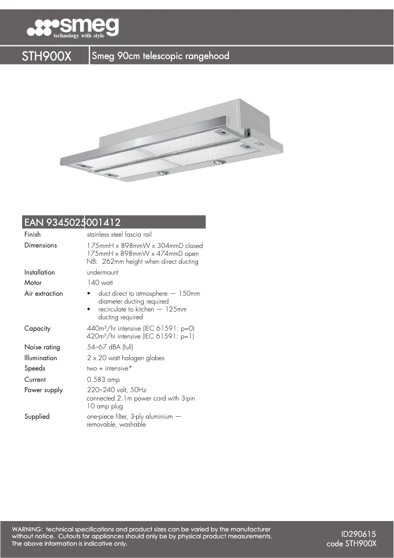 Image de la première page du manuel de l'appareil STH900X