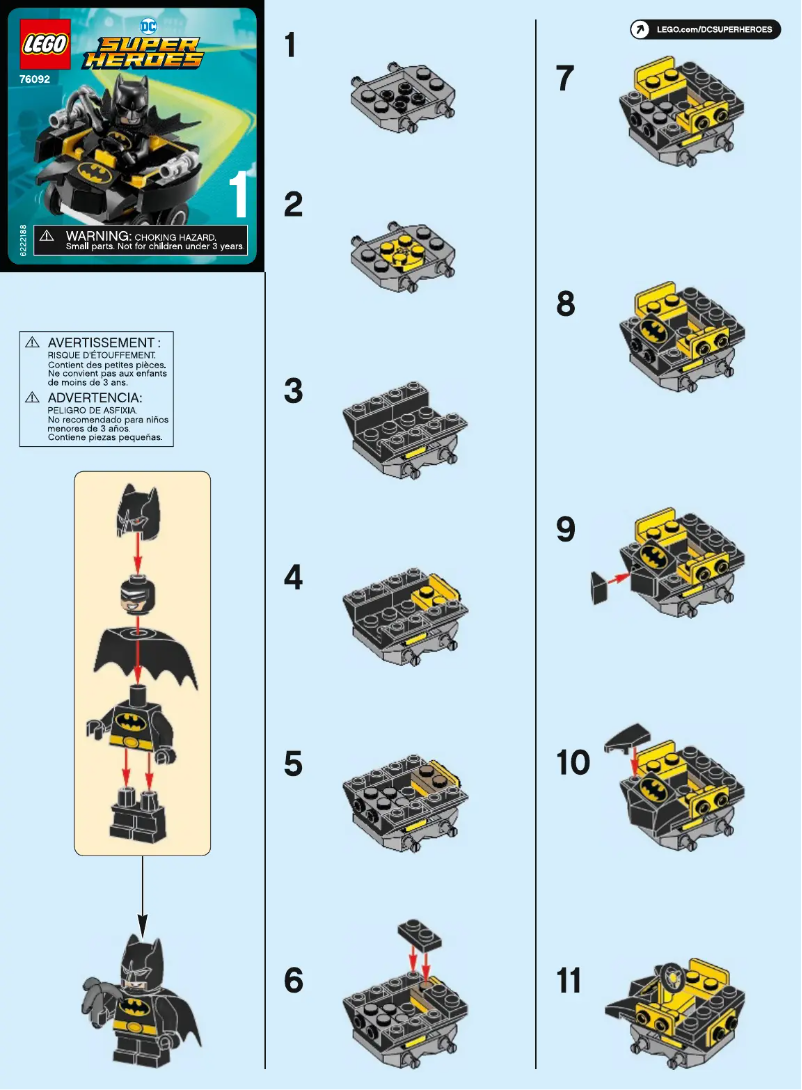 Page 1 de la notice Manuel utilisateur Lego 76092