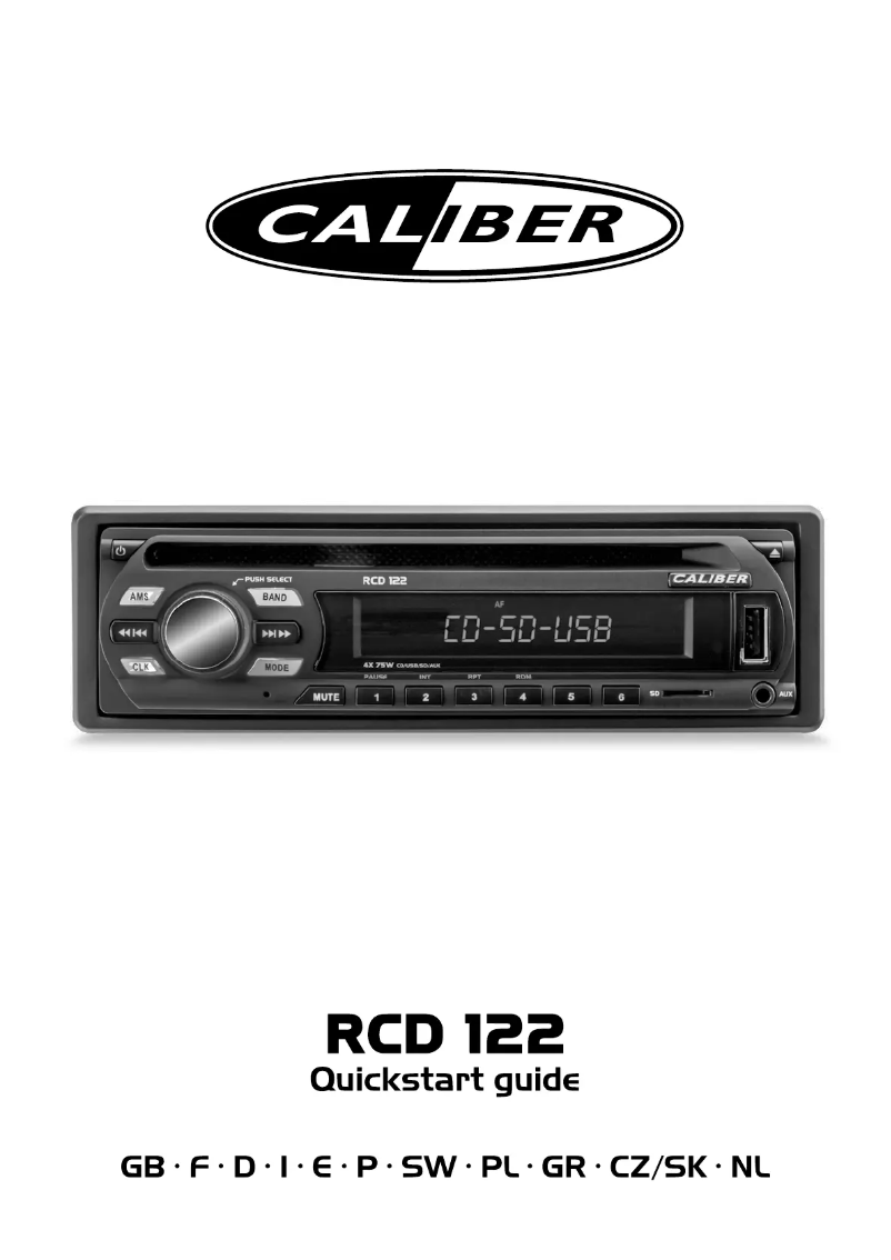 Page n°1 - Manuel utilisateur Caliber RCD122