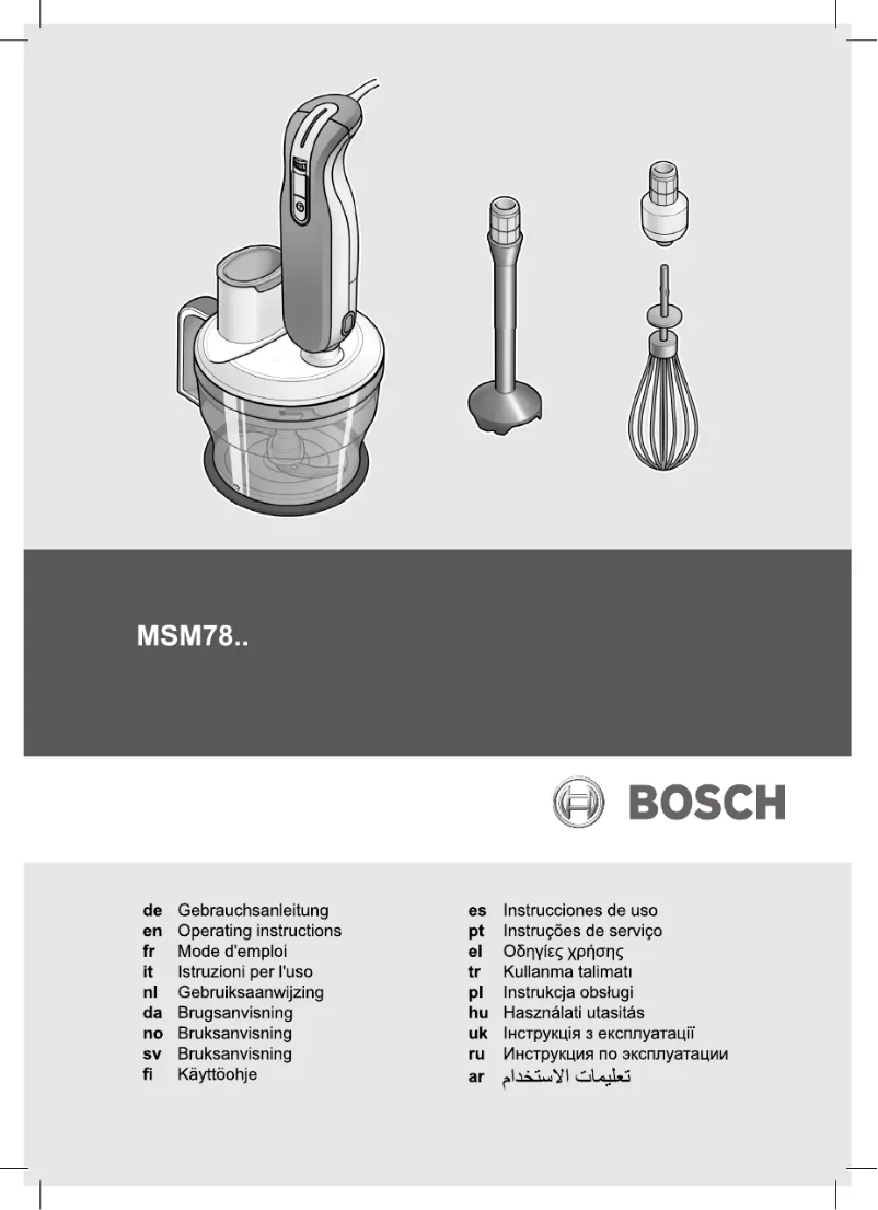 Page 1 de la notice Manuel utilisateur Bosch MSM7800