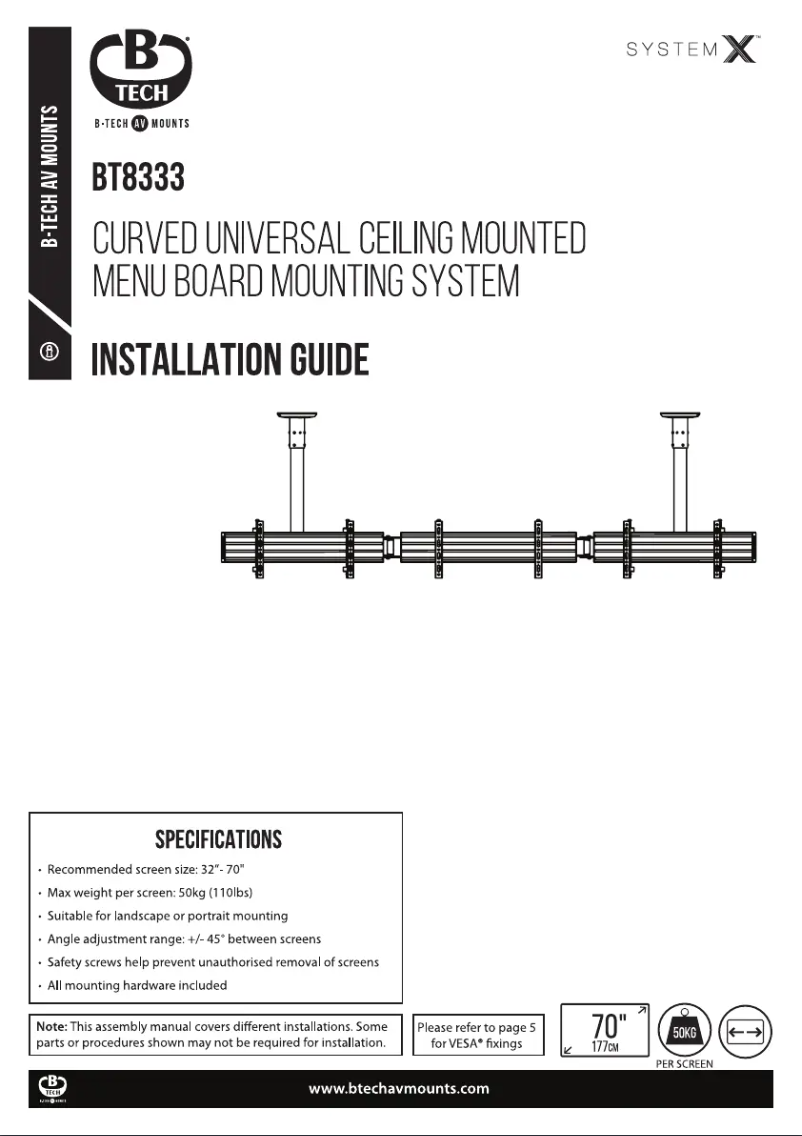 Page 1 of the manual User Manual B-Tech BT8333