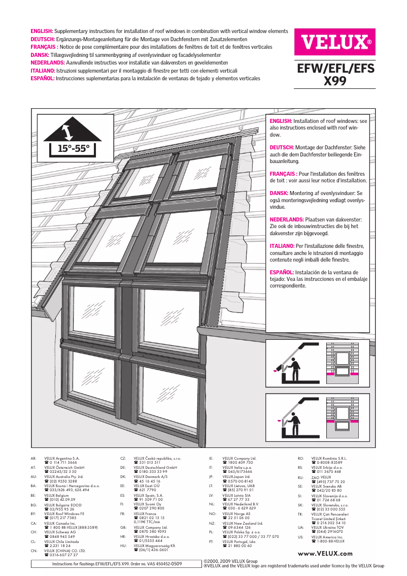 Page n°1 - Manuel utilisateur Velux EFW X99