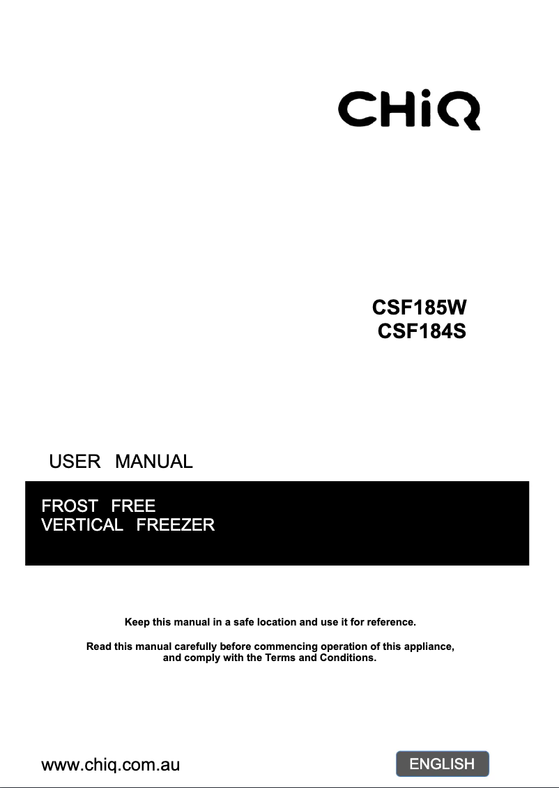 Image de la première page du manuel de l'appareil CSF184S