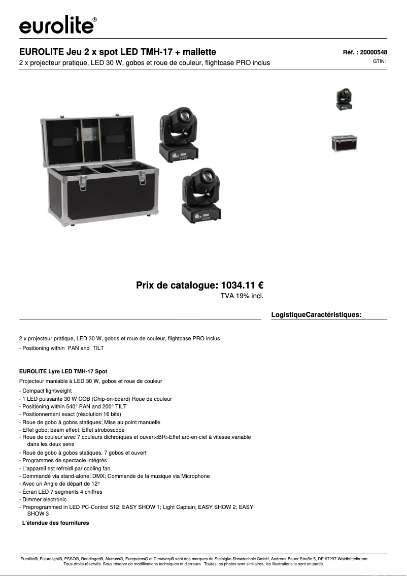 Imagen de la primera página del manual del dispositivo LED TMH-17