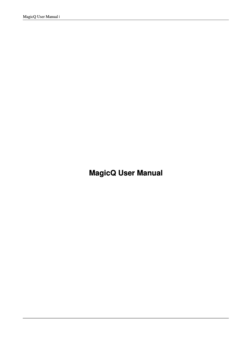 Page 1 de la notice Manuel utilisateur ChamSys MagicQ MQ80 Compact