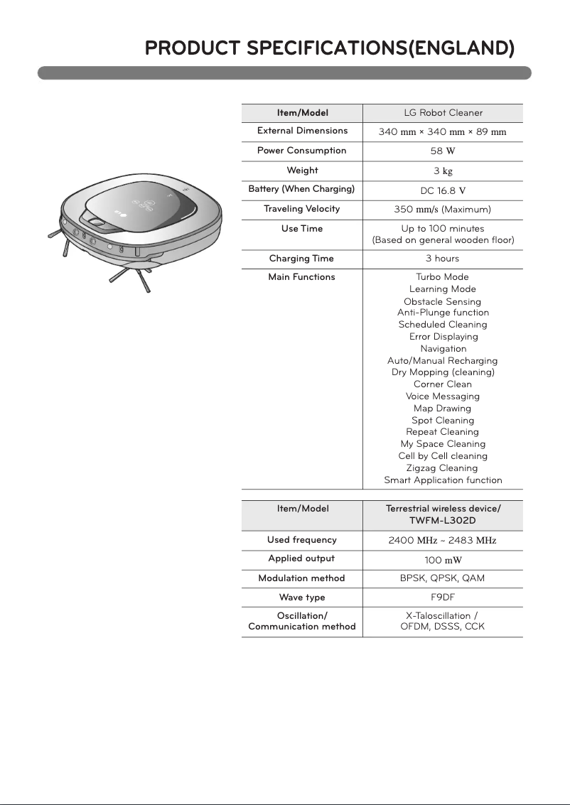 Page 1 de la notice Manuel utilisateur LG VSR9640PS