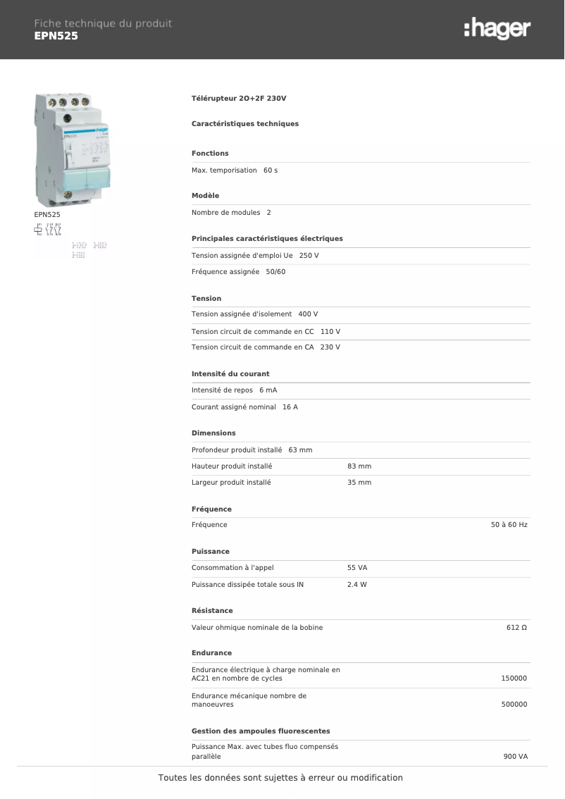 Image de la première page du manuel de l'appareil EPN525