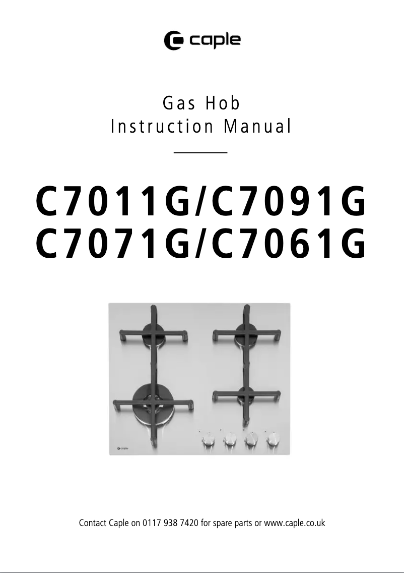 Page 1 de la notice Manuel utilisateur Caple C7061G