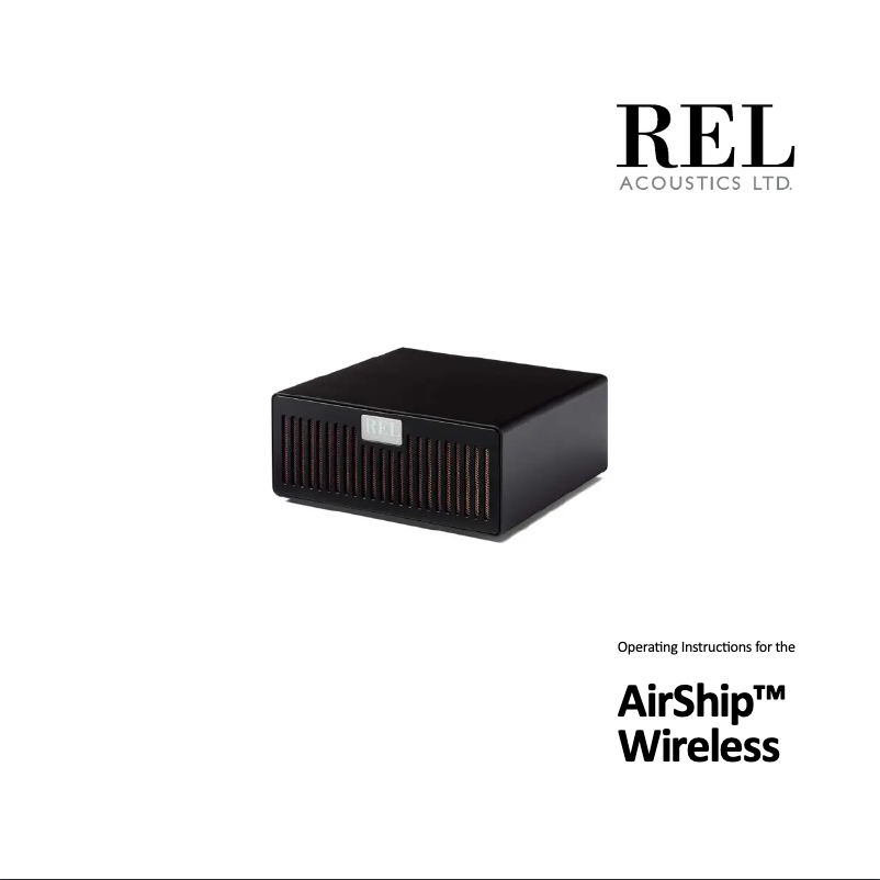 Page n°1 - Manuel utilisateur REL Acoustics AirShip
