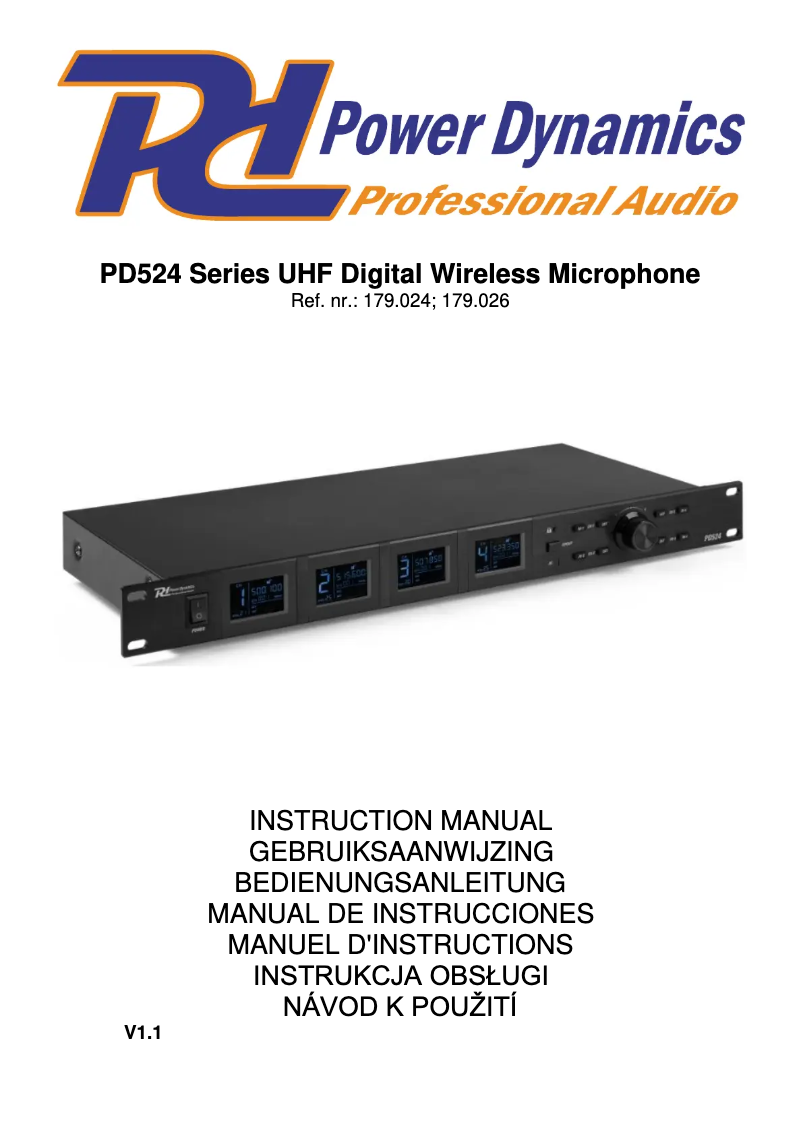 Page 1 of the manual User Manual Power Dynamics PD524