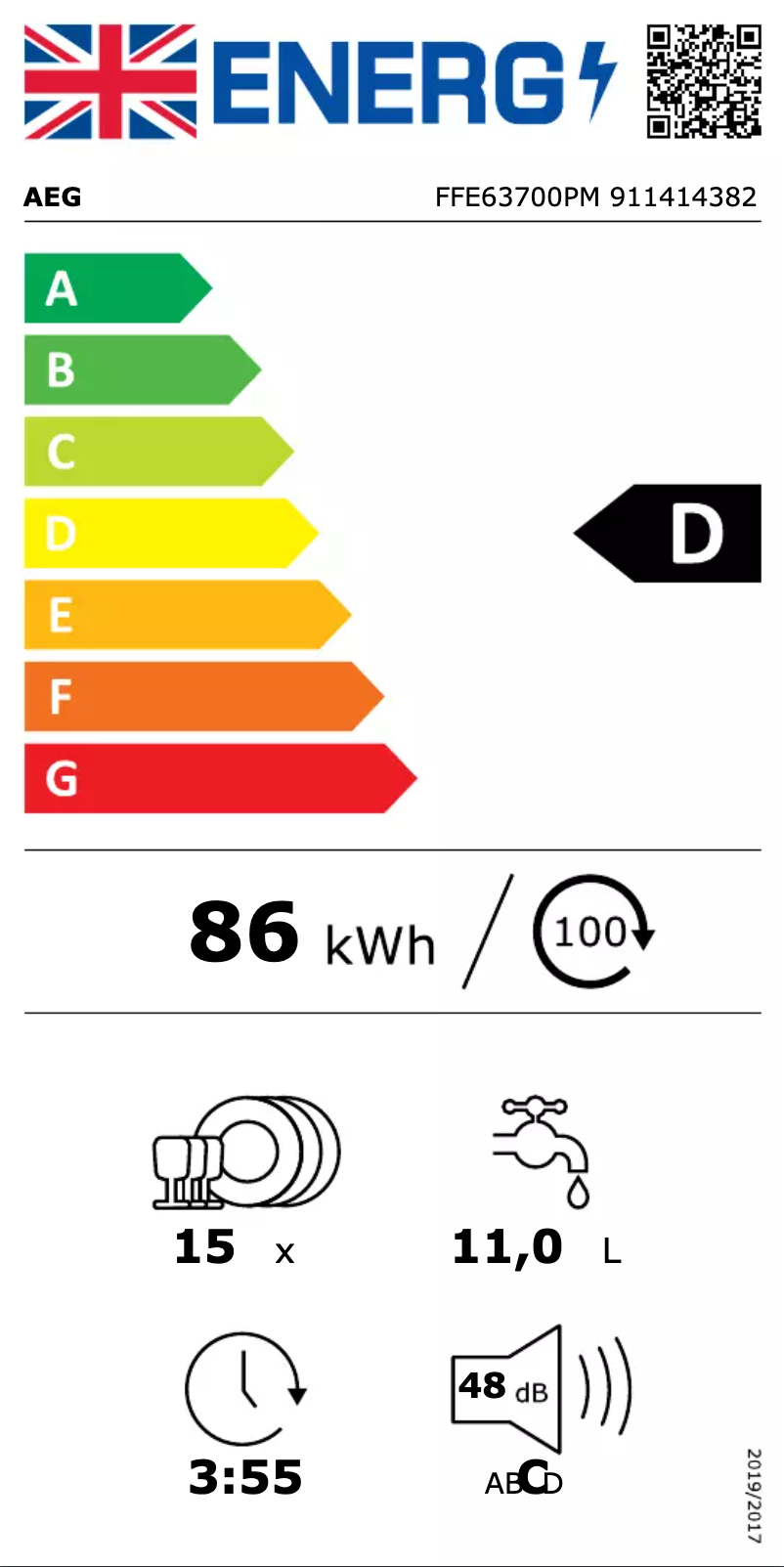 Page n°1 - Label énergétique AEG FFE63700PM