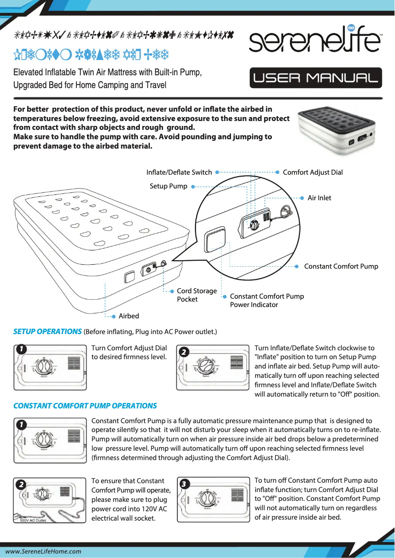 Página 1 del manual Manual de usuario SereneLife SLMFPFL76