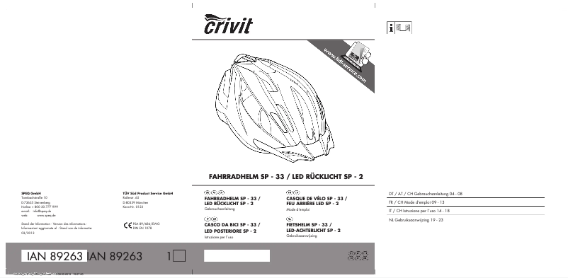 Página 1 del manual Manual de usuario Crivit IAN 89263