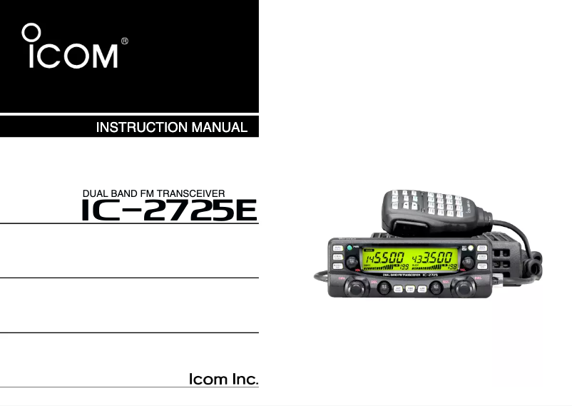 Page n°1 - Manuel utilisateur ICOM IC-2725E