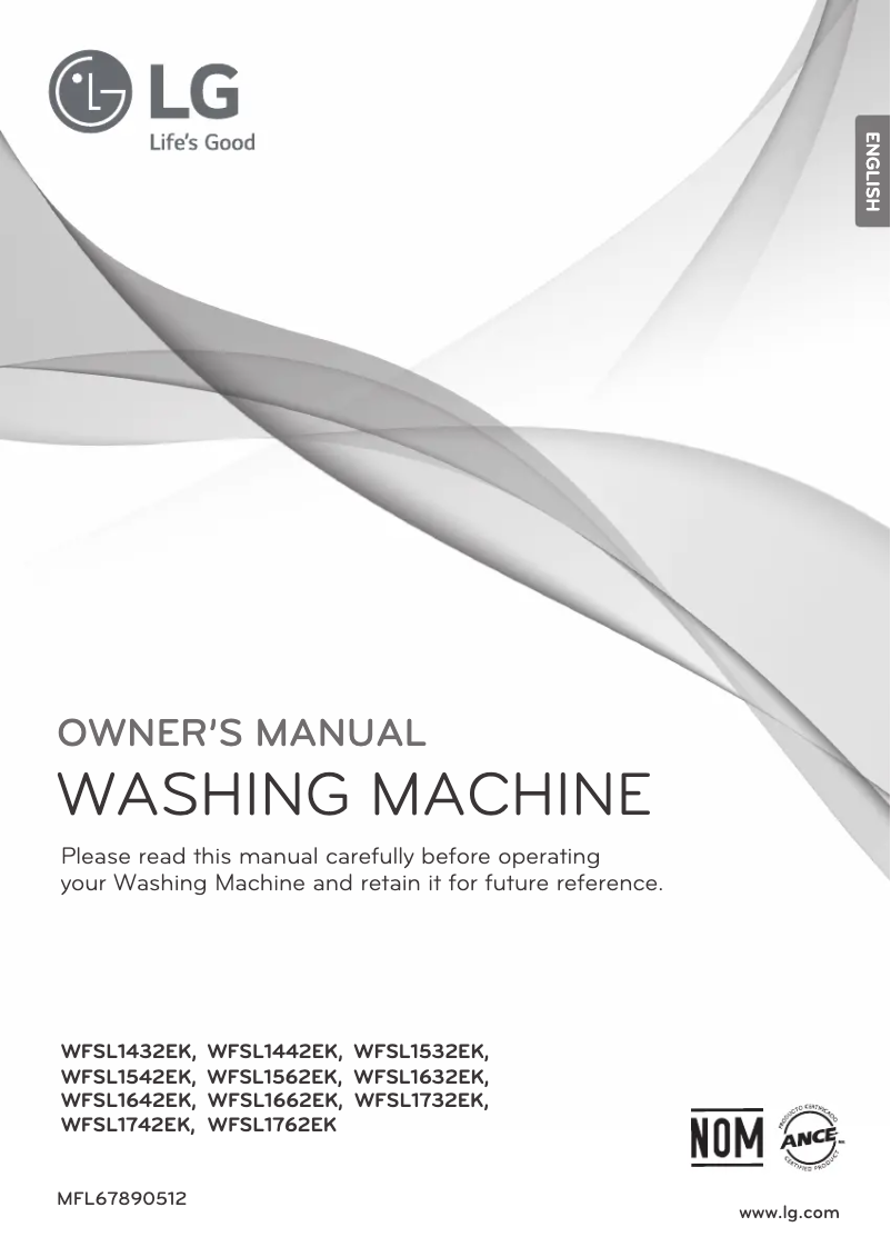Página 1 del manual Manual de usuario LG WFSL1532EK