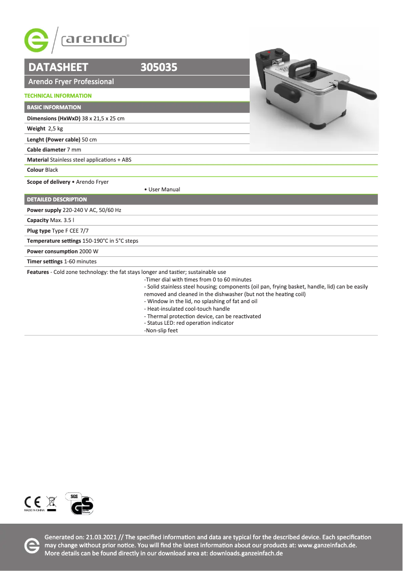 Image de la première page du manuel de l'appareil 305035