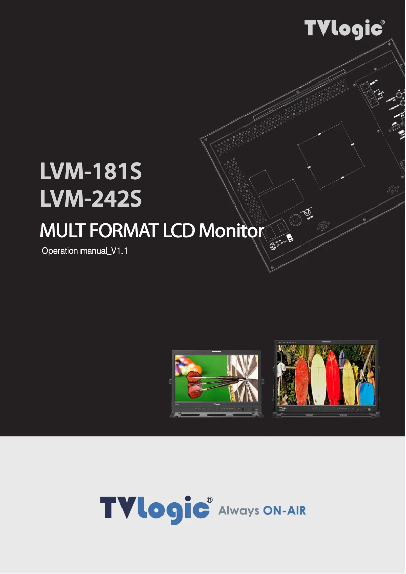 Page 1 de la notice Manuel utilisateur TVLogic LVM-242S