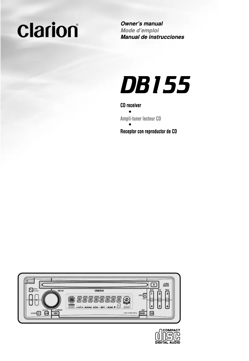 Página 1 del manual Manual de usuario Clarion DB155