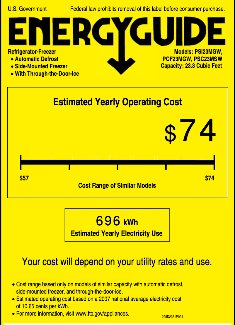 Image de la première page du manuel de l'appareil Profile PCF23MGWWW