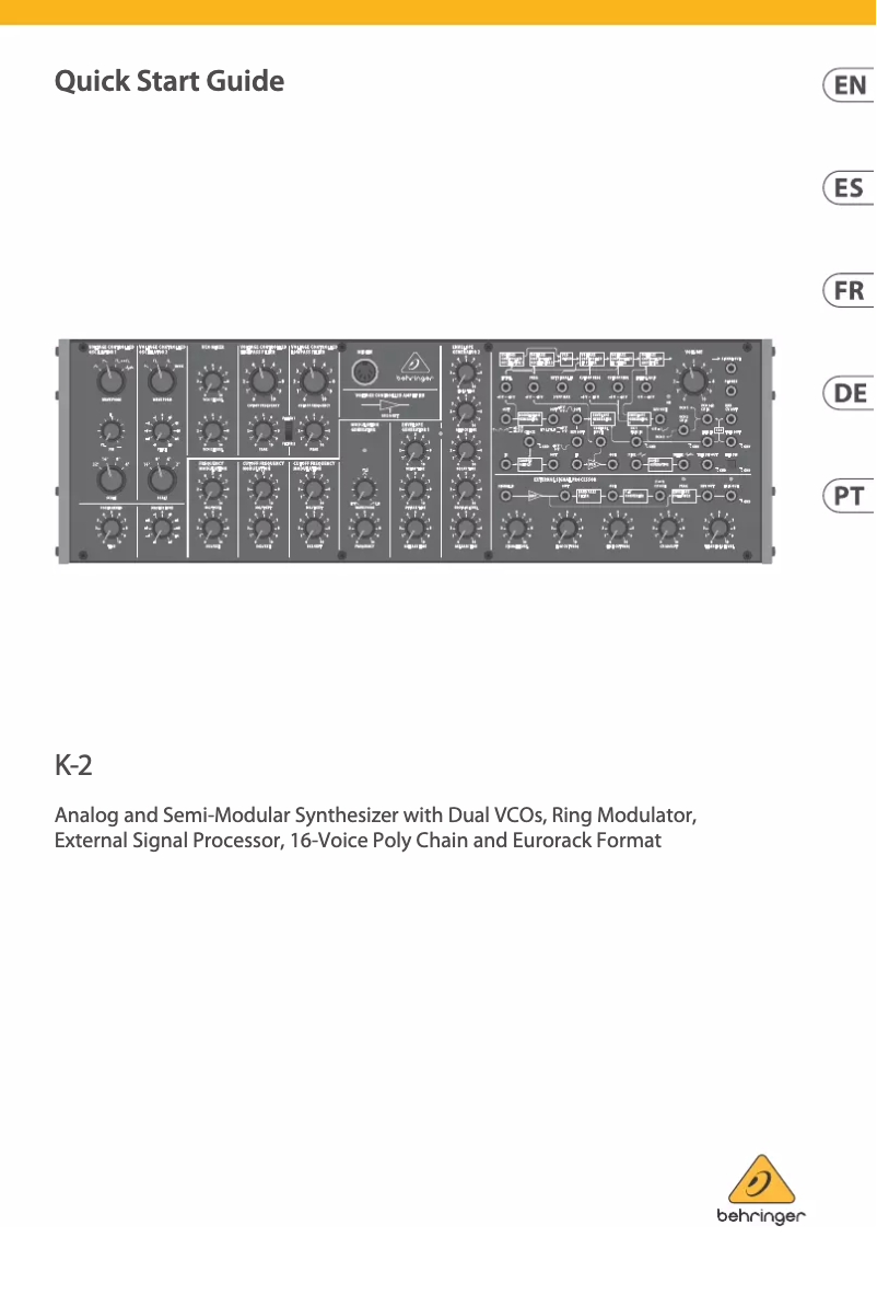 Page n°1 - Manuel utilisateur Behringer K-2