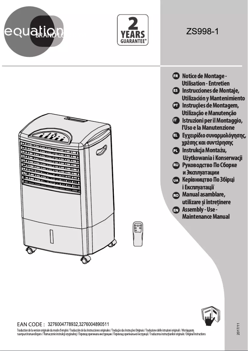 Page 1 de la notice Manuel utilisateur Equation ZS998-1