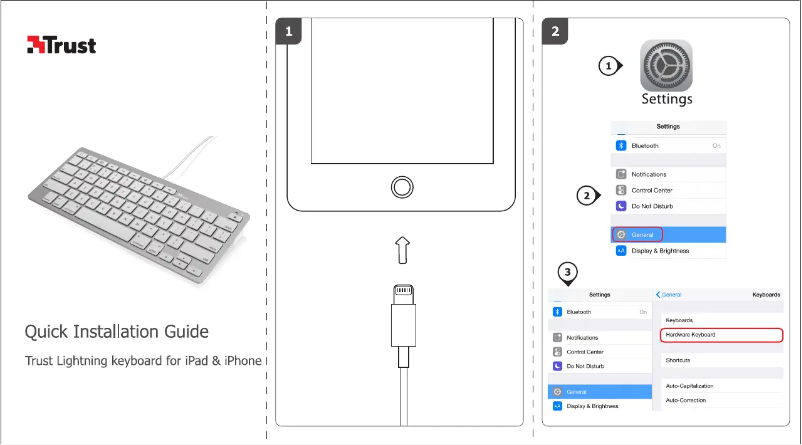 Image de la première page du manuel de l'appareil Lightning keyboard for iPad & iPhone 20412