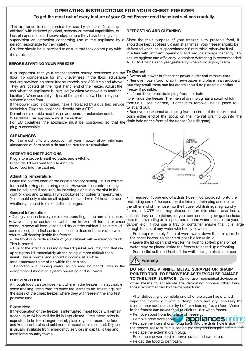 Page n°1 - Manuel utilisateur Westinghouse WCM5000WC