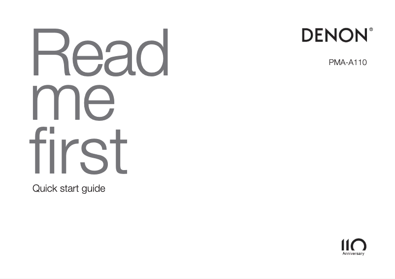 Image de la première page du manuel de l'appareil PMA-A110