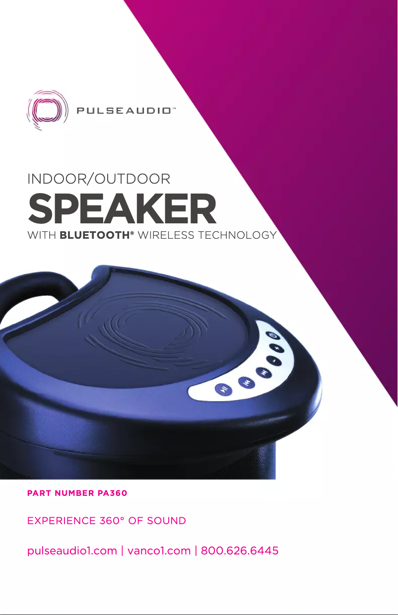 Page 1 de la notice Manuel utilisateur PulseAudio PA360